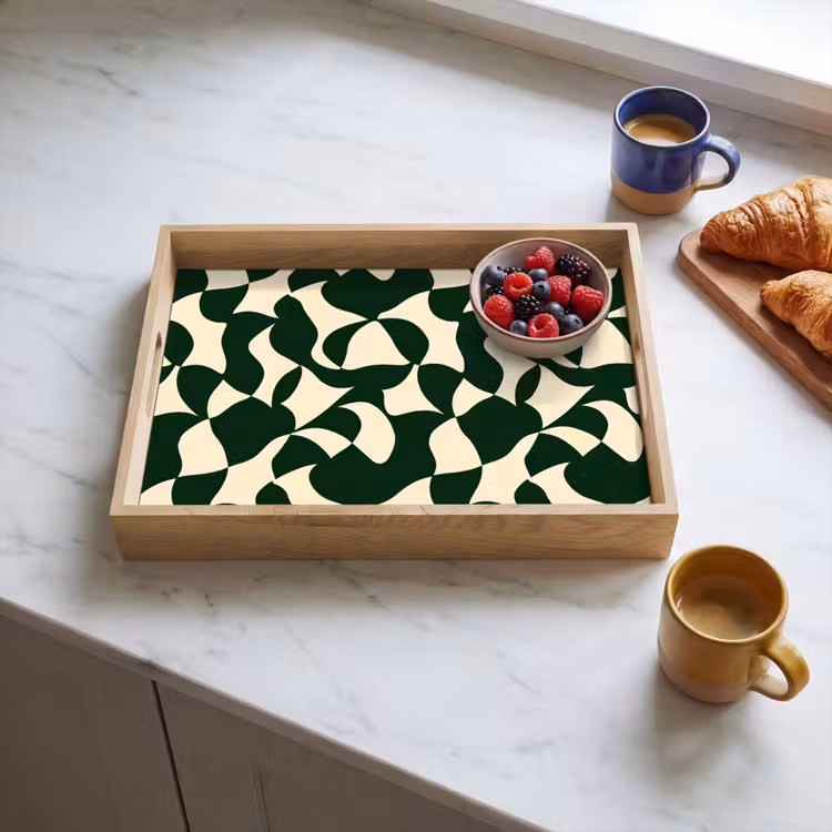 Plateau - Vert - Surfaces organiques - Crème — 3