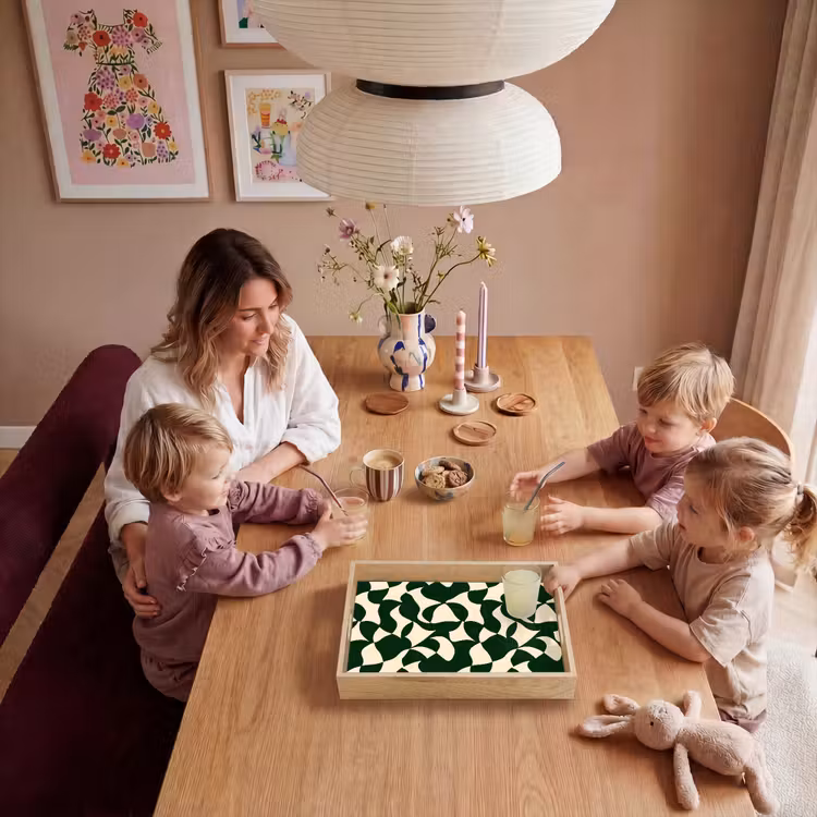Plateau - Vert - Surfaces organiques - Crème — 5