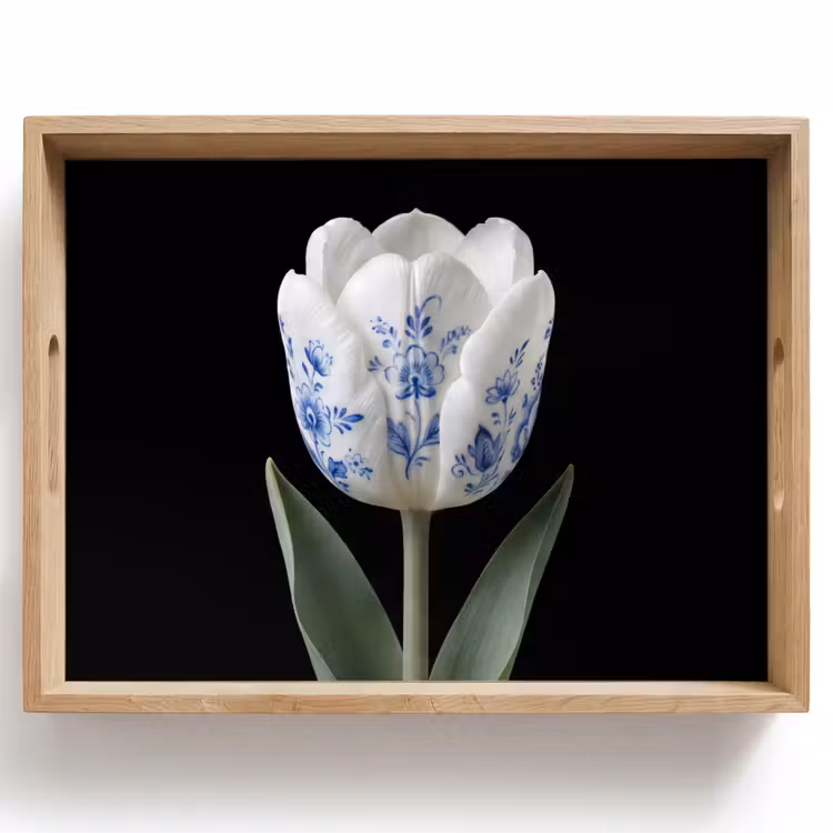 Plateau - Tulipe - Motif - Bleu — 1