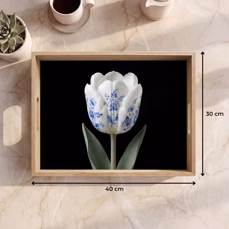 Plateau - Tulipe - Motif - Bleu — 7