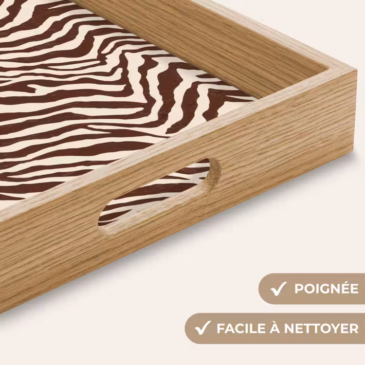 Plateau - Zèbre - Motif - Noir - Blanc — 8