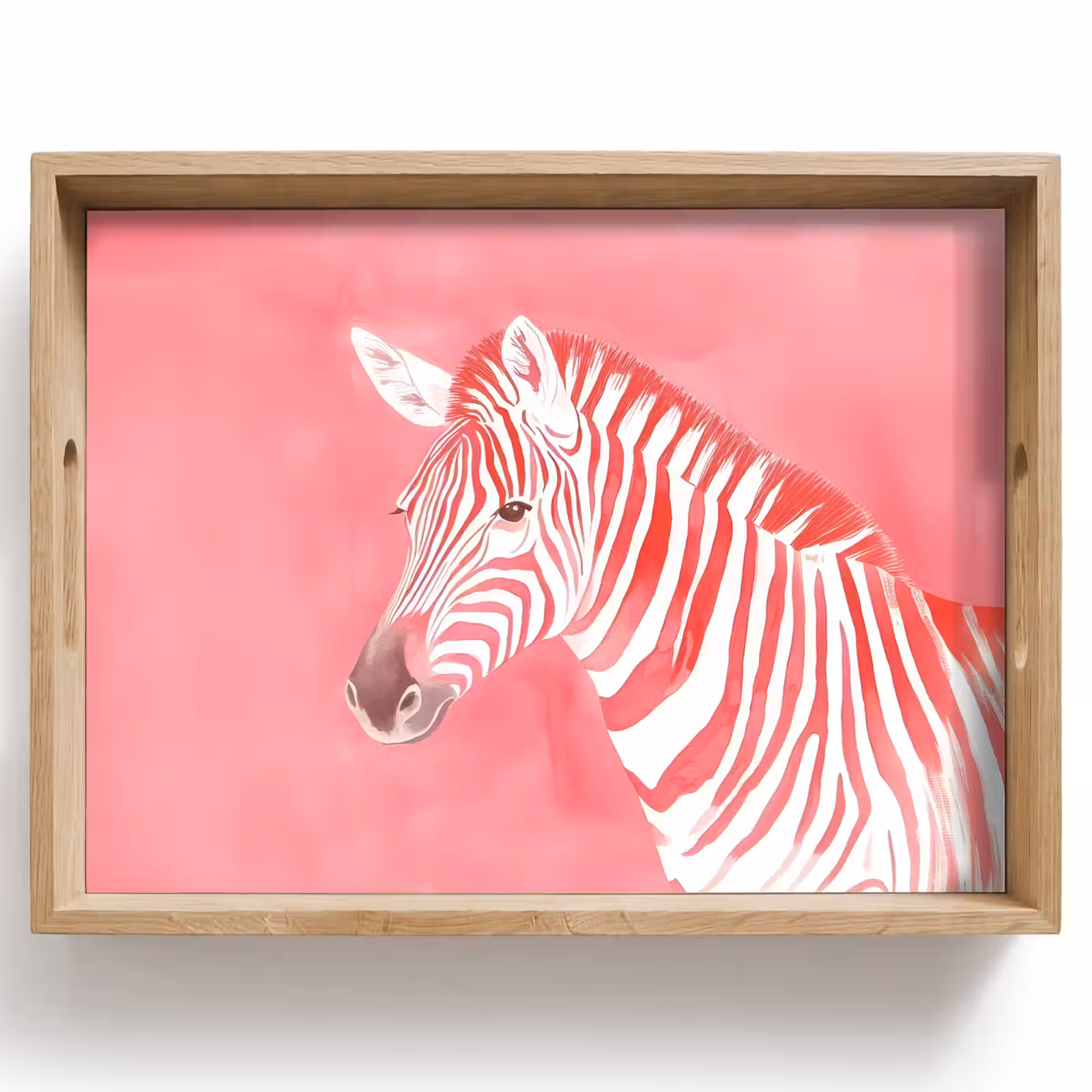 Plateau - Zèbre - Rose - Peinture — 1