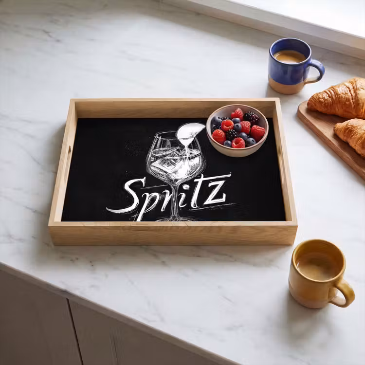 Plateau - Verre spritz - Lettres à la craie - Glaçons - Citron — 3