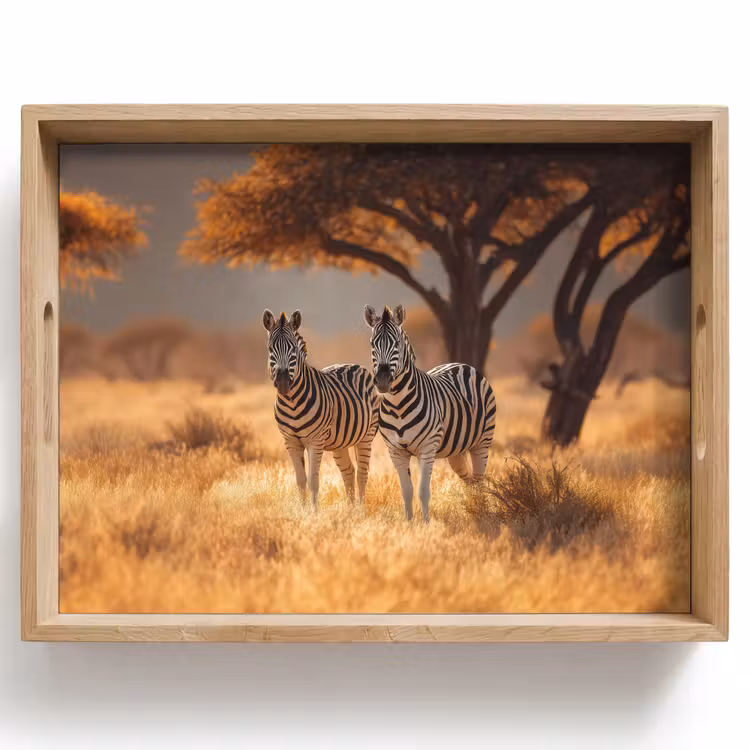 Plateau - Zèbres - Paysage de savane - Herbe — 1