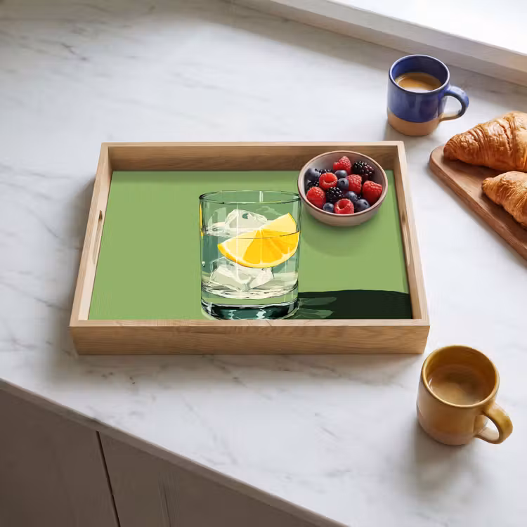 Plateau - Verre - Citron - Glaçons - Vert — 3