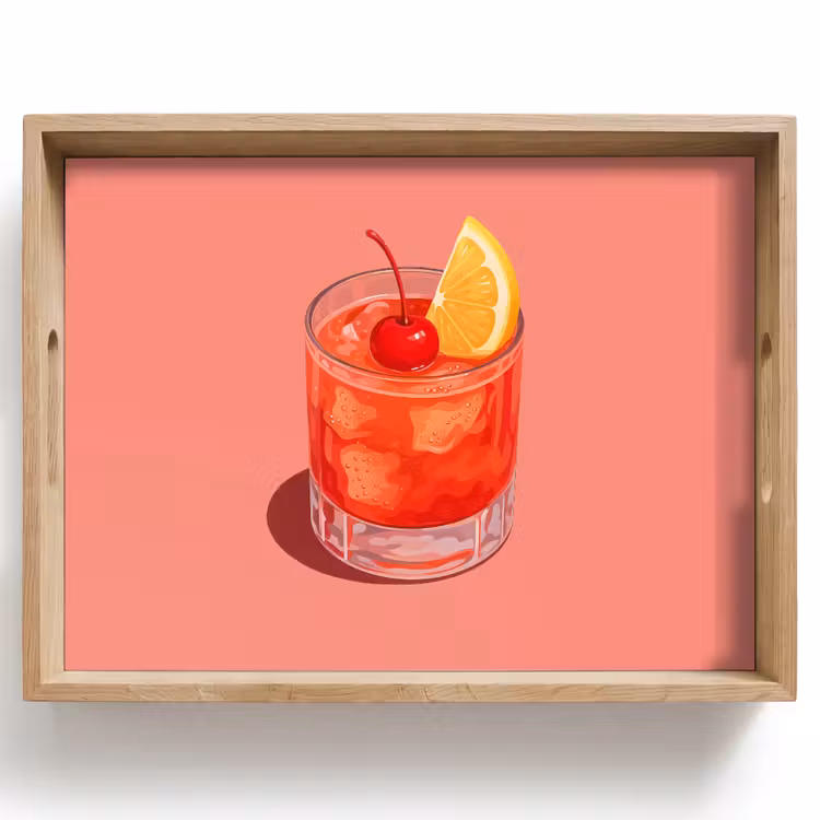 Plateau - Verre - Glaçons - Citron - Cerise — 1