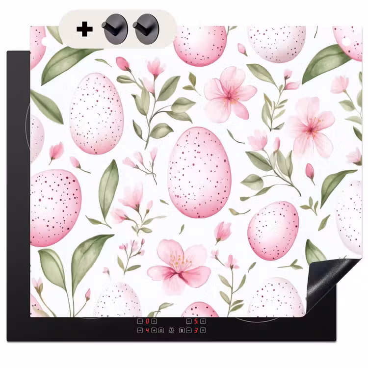 Protection à induction avec crochets - Motif - Œufs - Rose - Pâques — 3