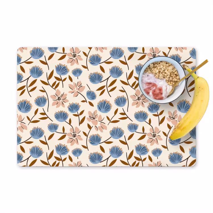 Set de table – 6 pièces - Fleurs - sauvages - bleues — 1
