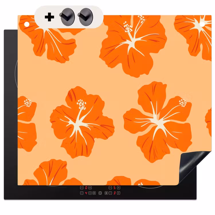 Protection à induction avec crochets - Tropical - Hibiscus - Orange — 3