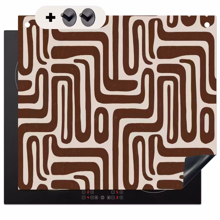 Protection à induction avec crochets - Abstrait - Motif - Marron — 3