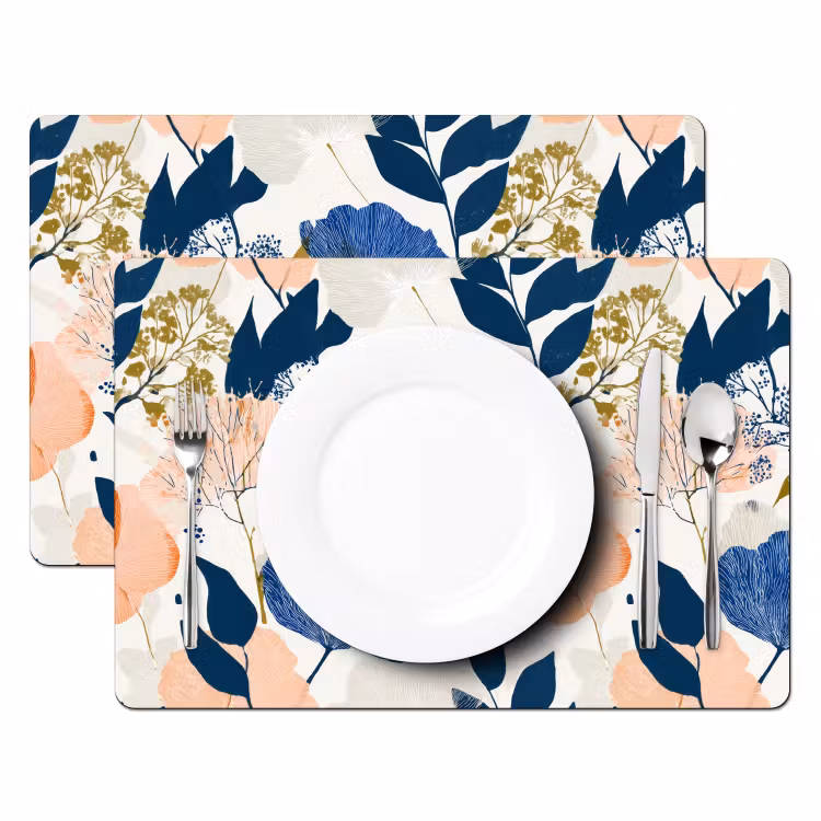 Set de table – 6 pièces - Fleurs - botanique - coloré — 2