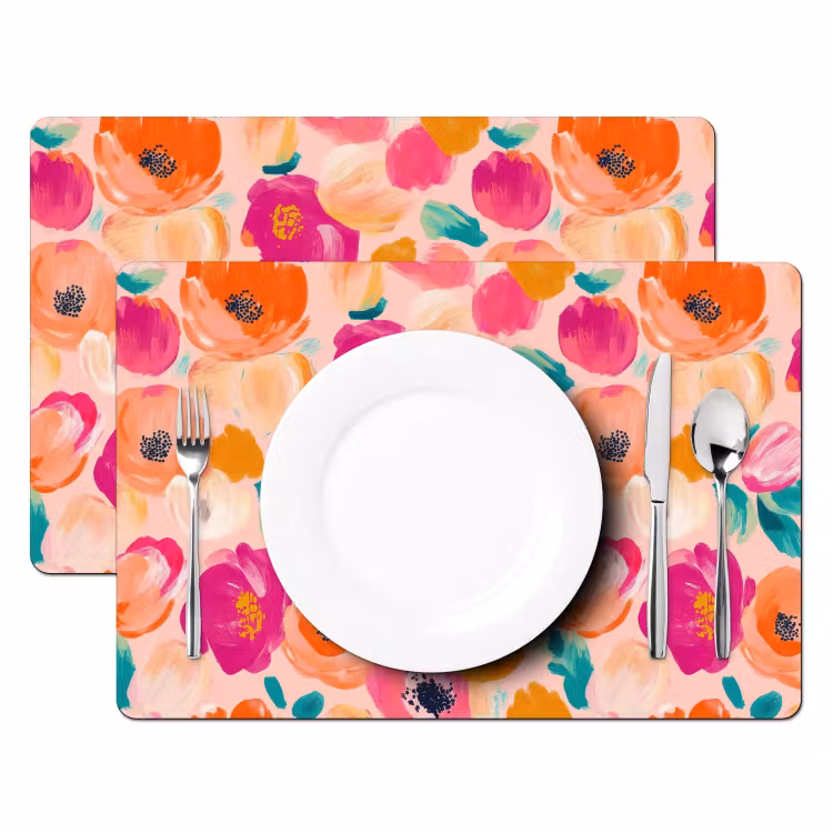 Set de table – 6 pièces - Fleurs - gaies - colorées — 2
