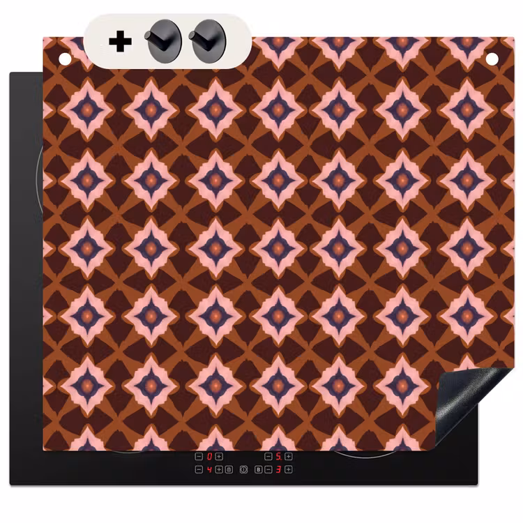 Protection à induction avec crochets - Géométrique - Orné - Marron — 3