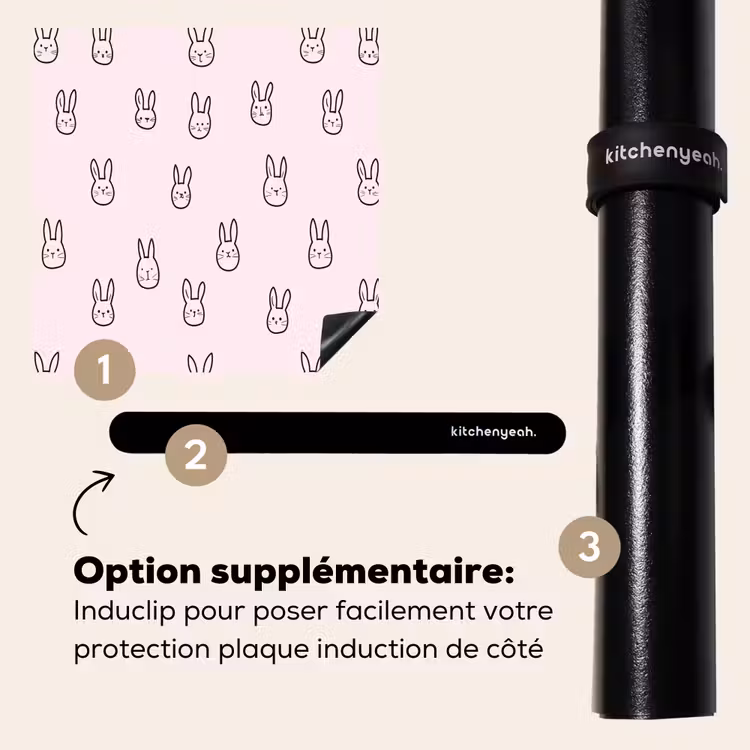 Protection plaque induction - Lapins - Minimaliste - Rose — 8