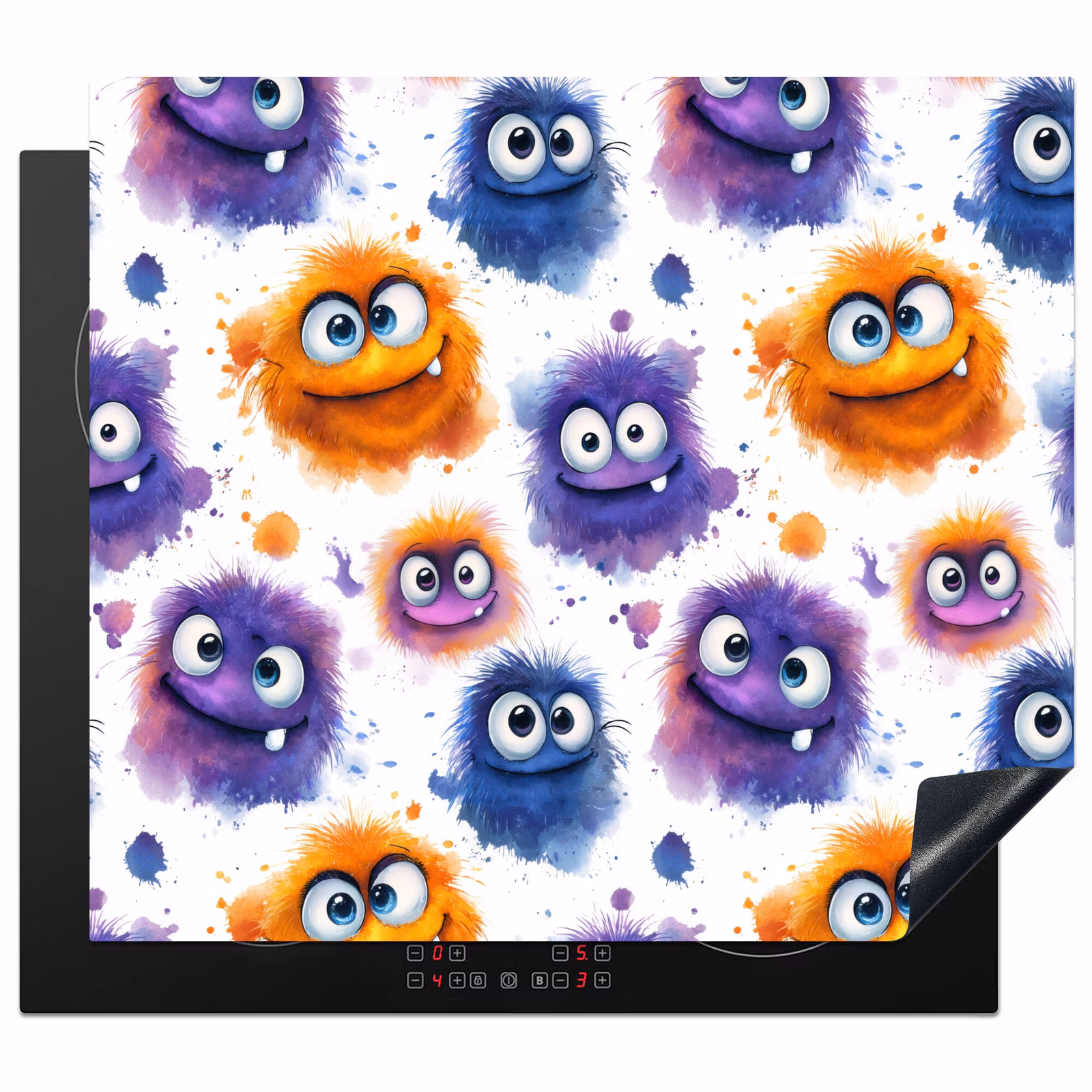 Protection plaque induction - Monstres - Aquarelle - Coloré — 1