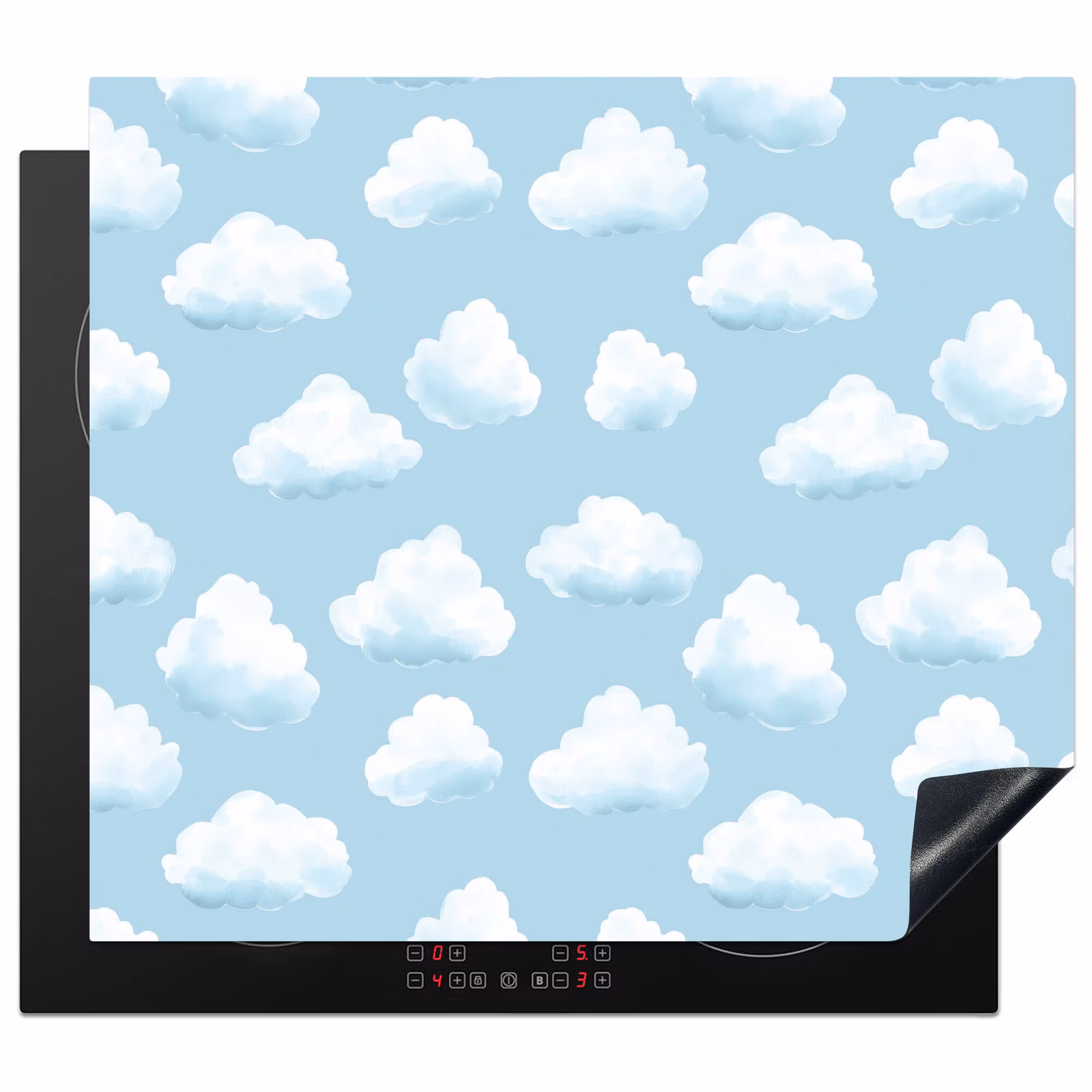 Protection plaque induction - Nuages - Illustration - Bleu — 1