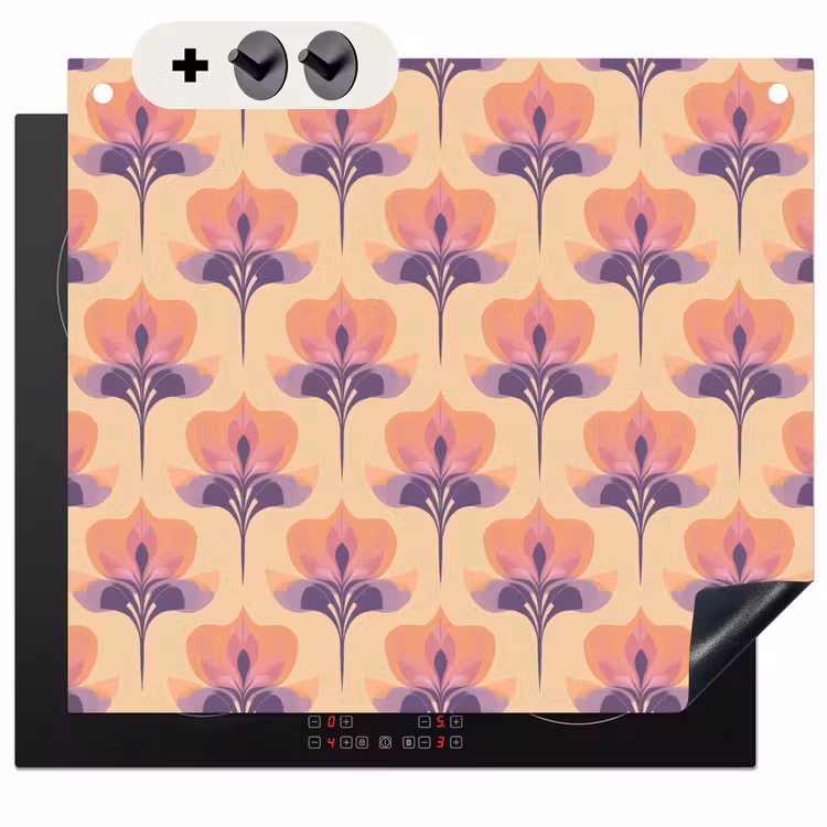 Protection à induction avec crochets - Botanique - Motif - Pastel — 3