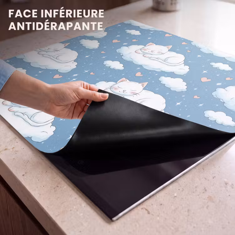 Protection plaque induction - Chaton - Nuages - Bleu — 7