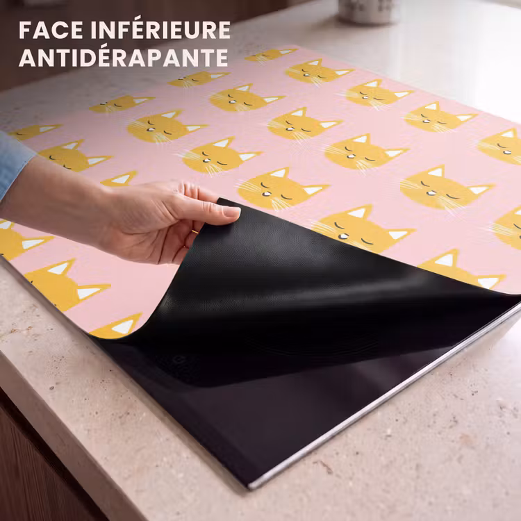 Protection plaque induction - Chats - Motif - Rose — 7