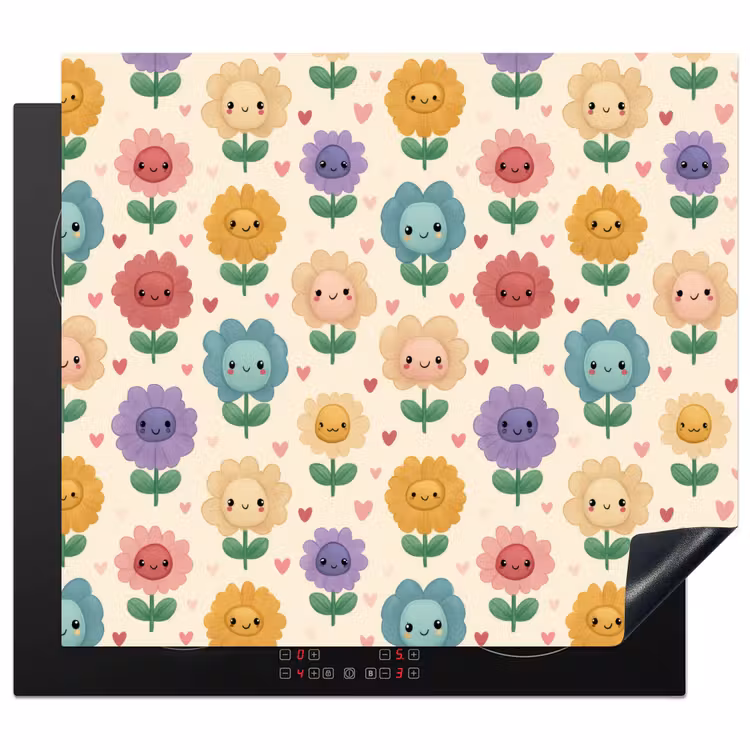 Protection plaque induction - Fleurs - Coeurs - Colorés — 1