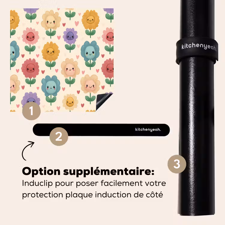 Protection plaque induction - Fleurs - Coeurs - Colorés — 8