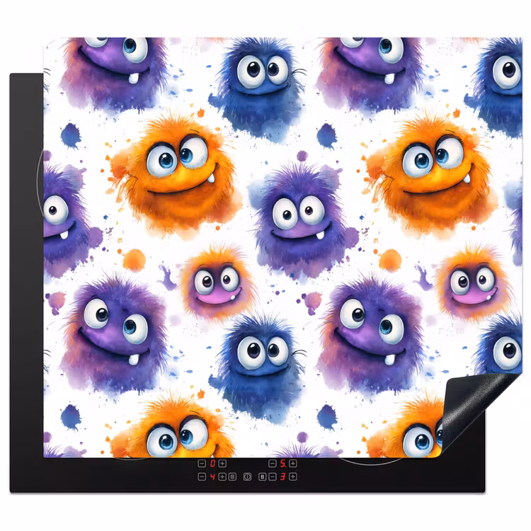 Protection plaque induction - Monstres - Aquarelle - Coloré — 1