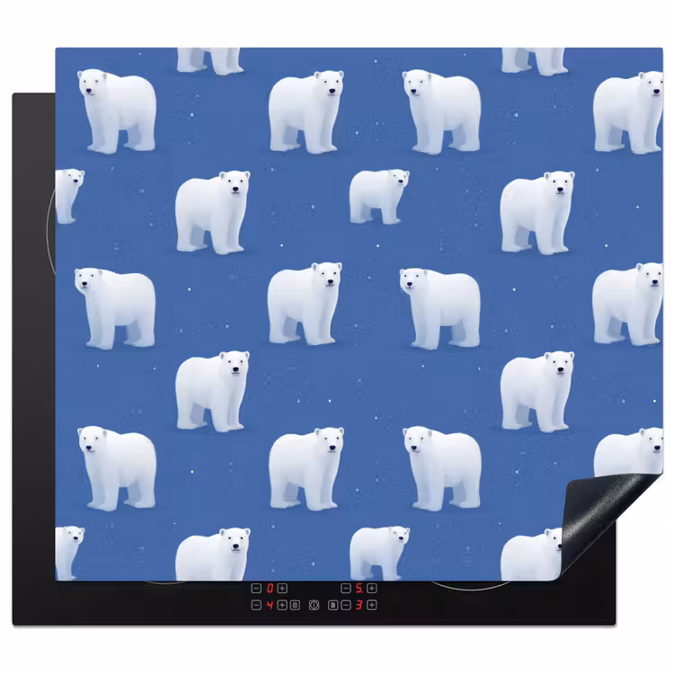 Protection plaque induction - Ours polaire - Motif - Bleu — 1