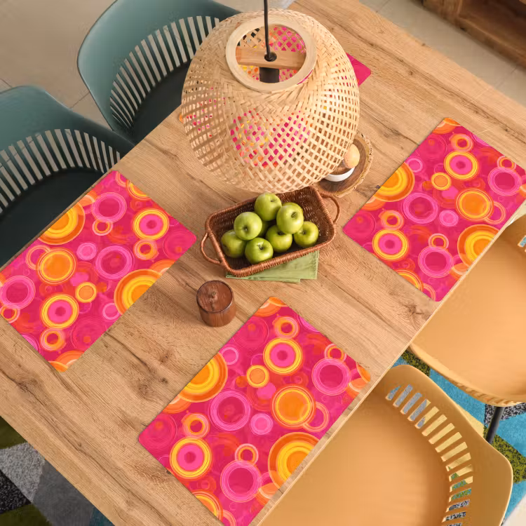 Set de table – 6 pièces - Cercles - Design - Coloré — 3