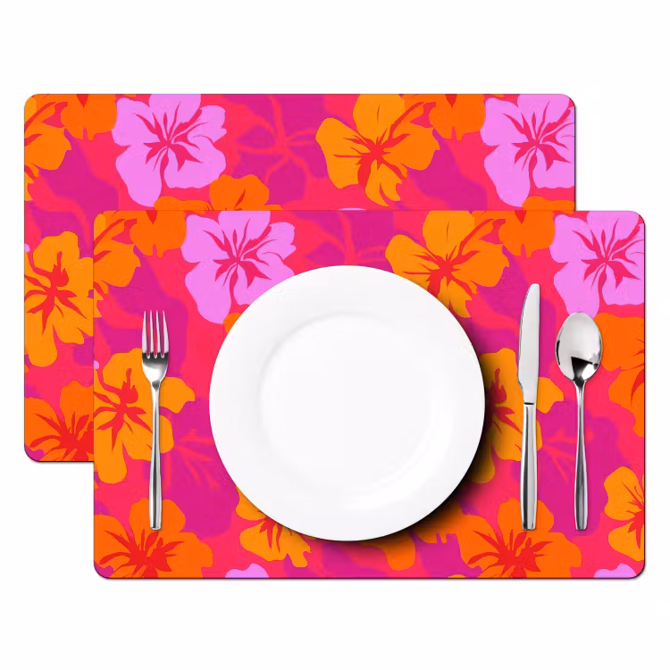 Set de table – 6 pièces - Été - Hibiscus - Coloré — 2