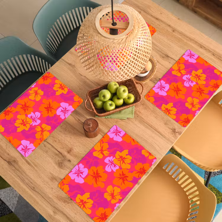 Set de table – 6 pièces - Été - Hibiscus - Coloré — 3
