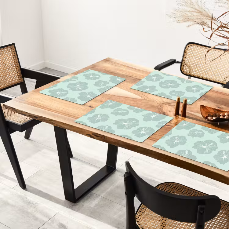 Set de table – 6 pièces - Fleurs - Hibiscus - Menthe — 4