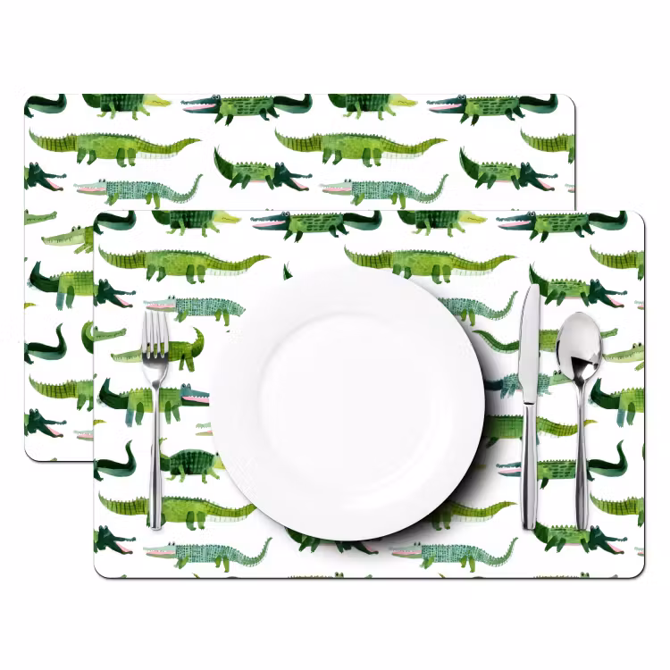 Set de table – 6 pièces - crocodile - Ludique - Vert — 2