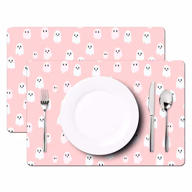 Set de table – 6 pièces - Fantômes - Motif - Rose — 2