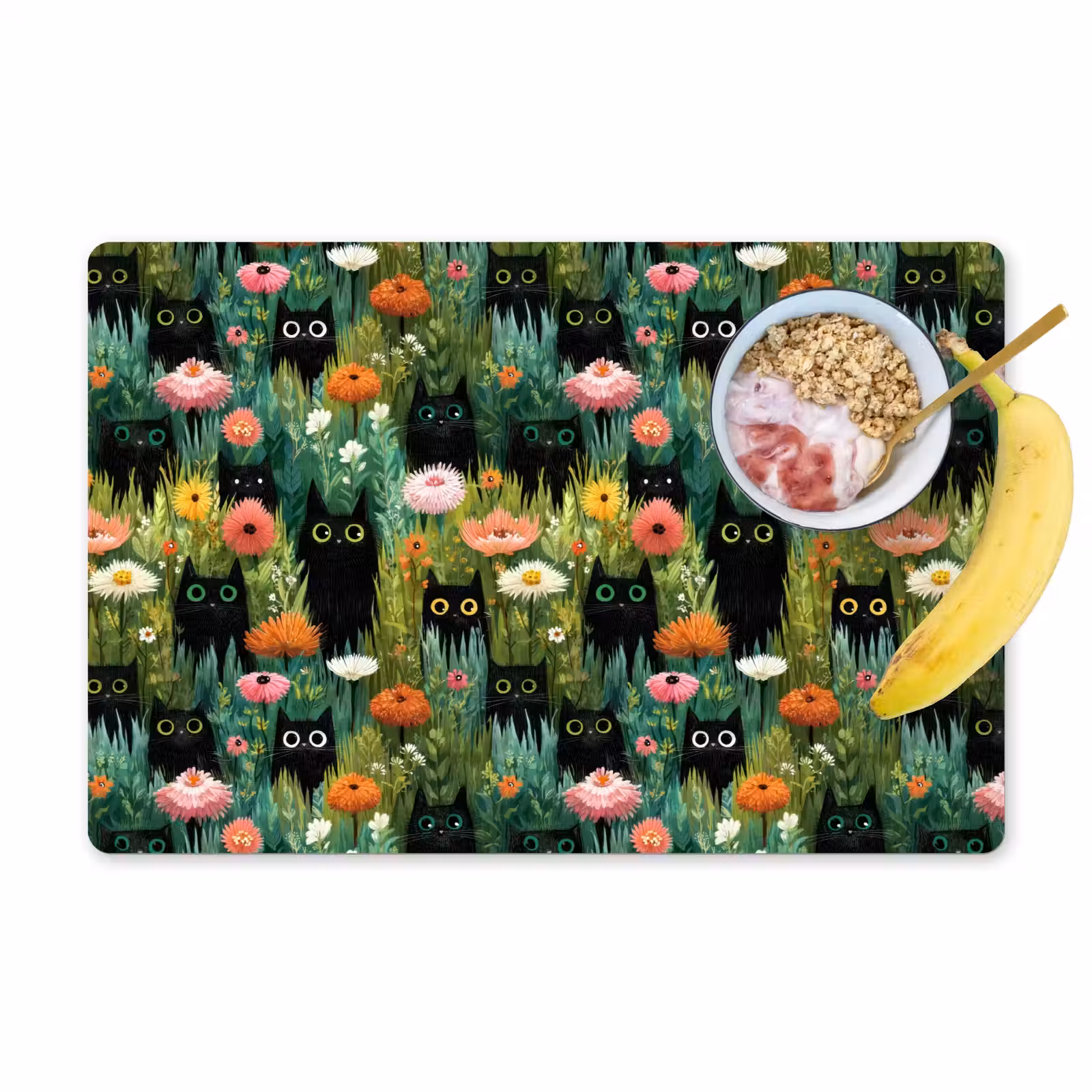 Set de table – 6 pièces - Chats - Fleurs - Coloré — 1