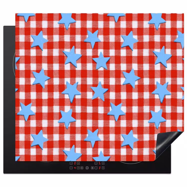Protection plaque induction - Plaid - Étoiles - Rouge — 1