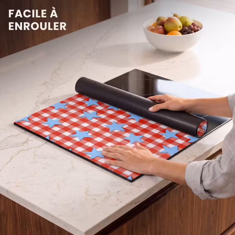 Protection plaque induction - Plaid - Étoiles - Rouge — 6