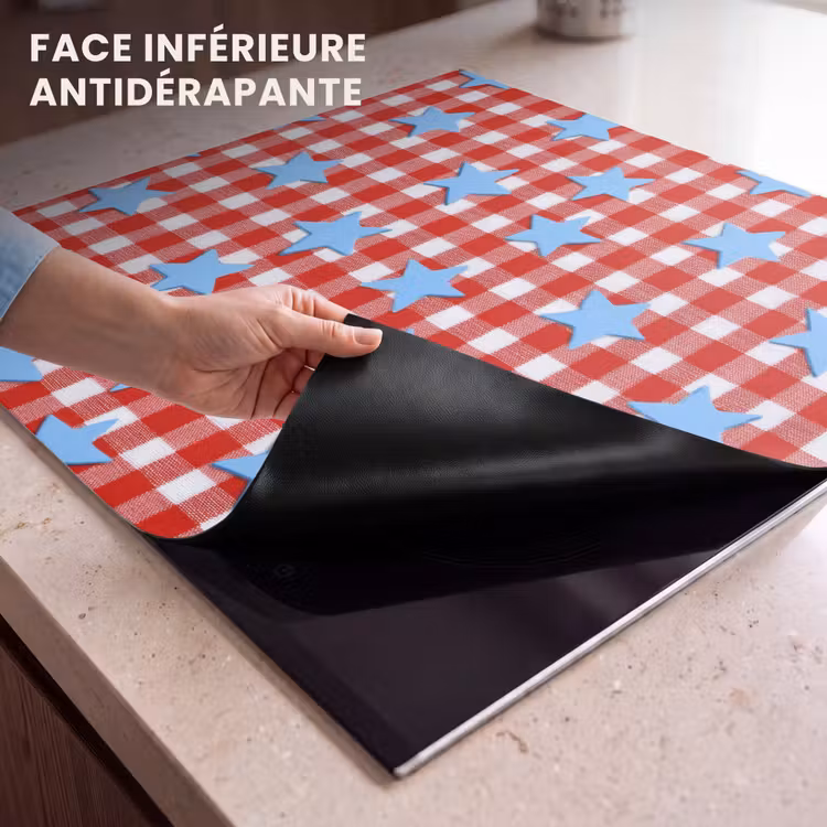 Protection plaque induction - Plaid - Étoiles - Rouge — 7