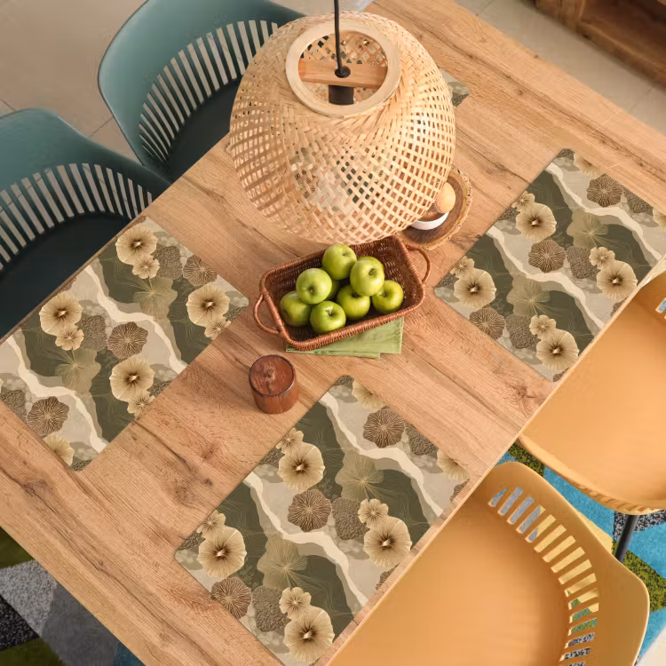 Set de table – 6 pièces - Abstrait - Moderne - Vert — 3