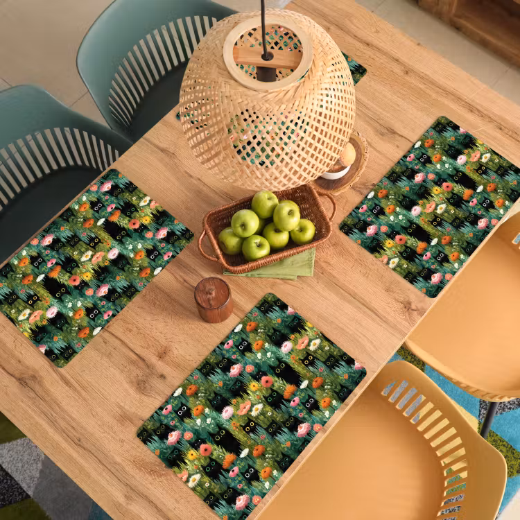 Set de table – 6 pièces - Chats - Fleurs - Coloré — 3