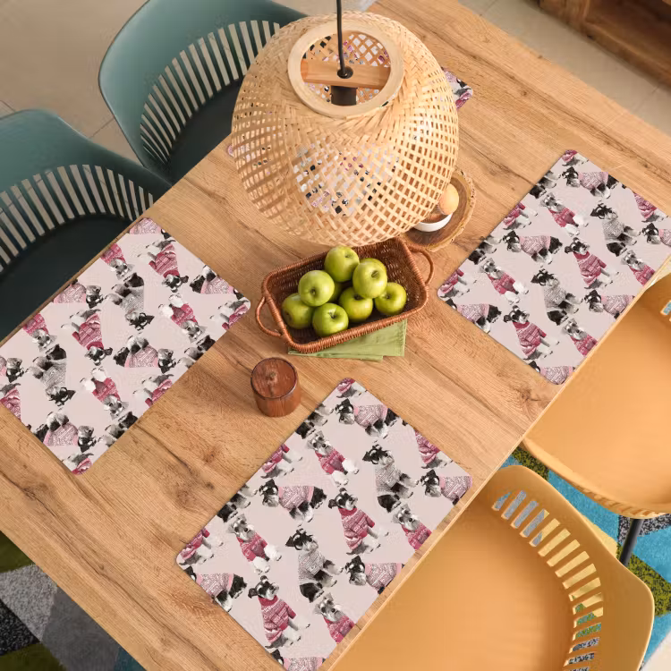 Set de table – 6 pièces - Chiens - Pulls - Rouge — 3