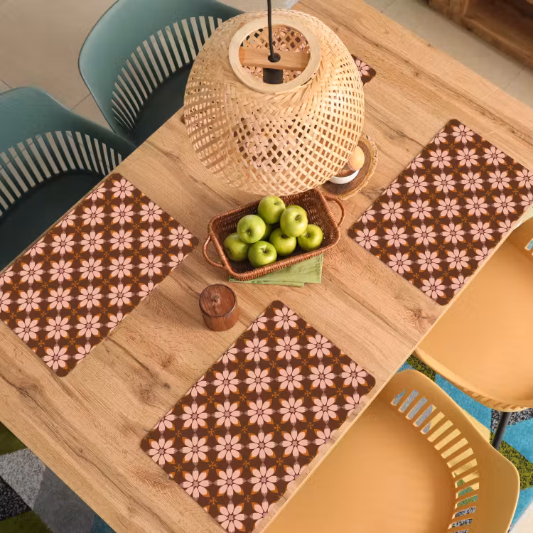 Set de table – 6 pièces - Classique - Rétro - Marron — 3