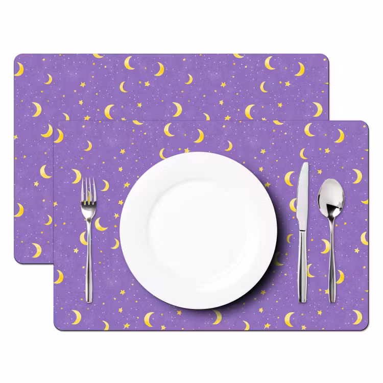 Set de table – 6 pièces - Crinière - Étoiles - Violet — 2