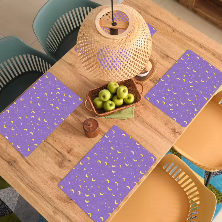 Set de table – 6 pièces - Crinière - Étoiles - Violet — 3