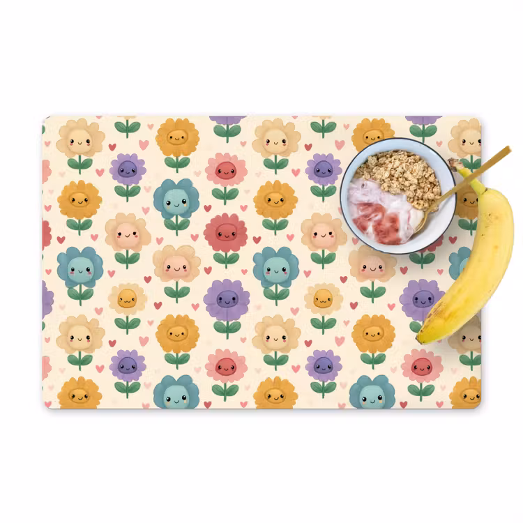 Set de table – 6 pièces - Fleurs - Coeurs - Colorés — 1