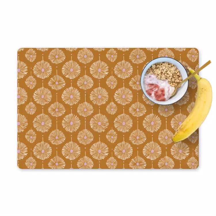 Set de table – 6 pièces - Fleurs - Moderne - Ocre — 1