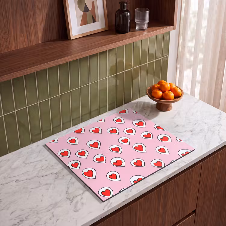 Protection plaque induction - Coeurs - Motif - Rouge — 4