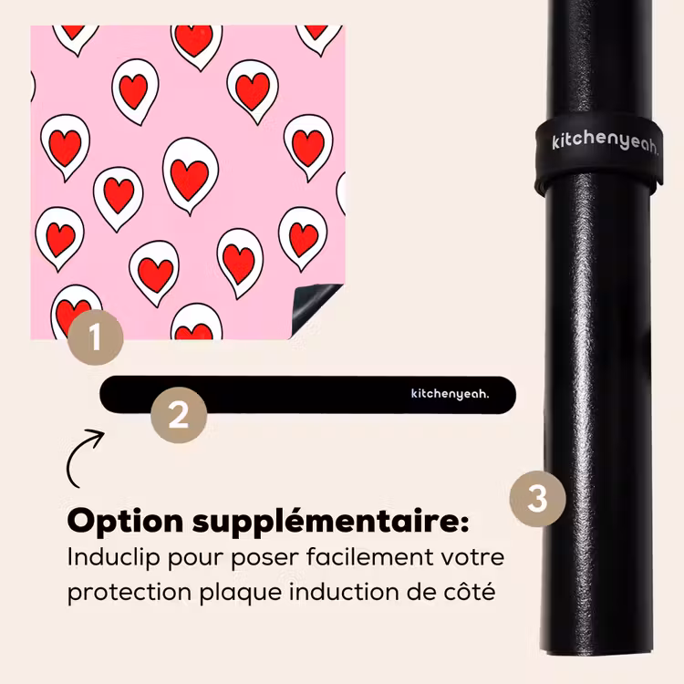 Protection plaque induction - Coeurs - Motif - Rouge — 8