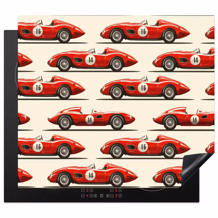 Protection plaque induction - Voiture de course - Rétro - Rouge — 1