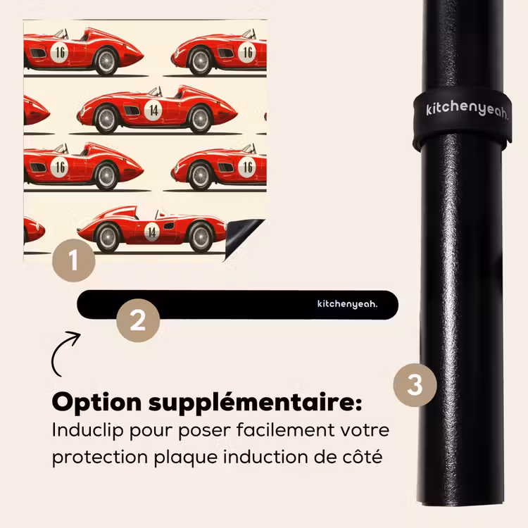 Protection plaque induction - Voiture de course - Rétro - Rouge — 8