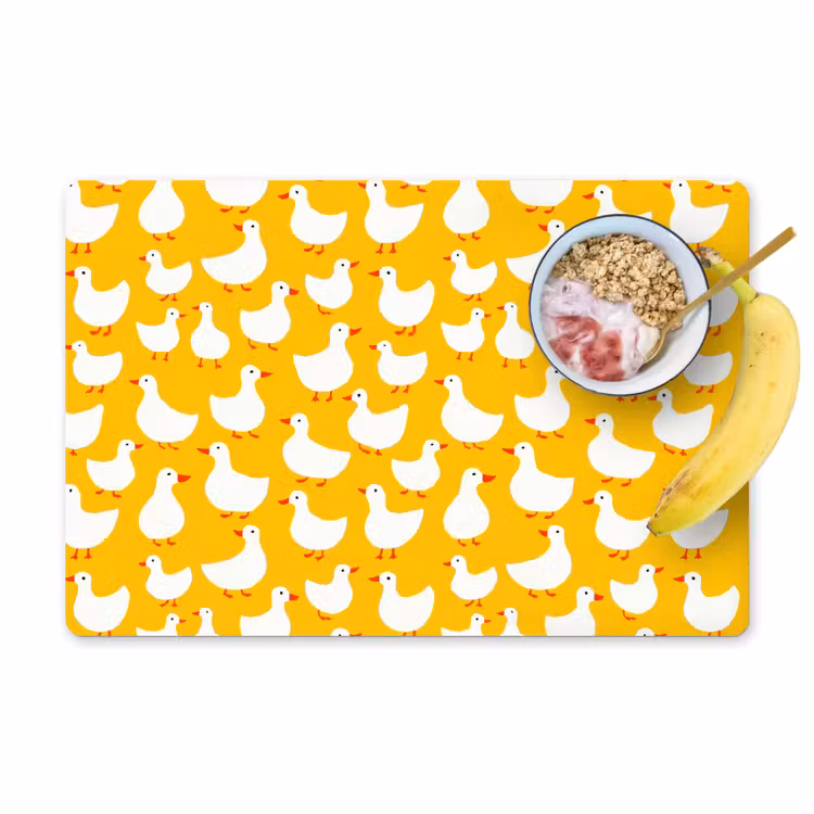 Set de table – 6 pièces - Canards - Motif - Jaune — 1